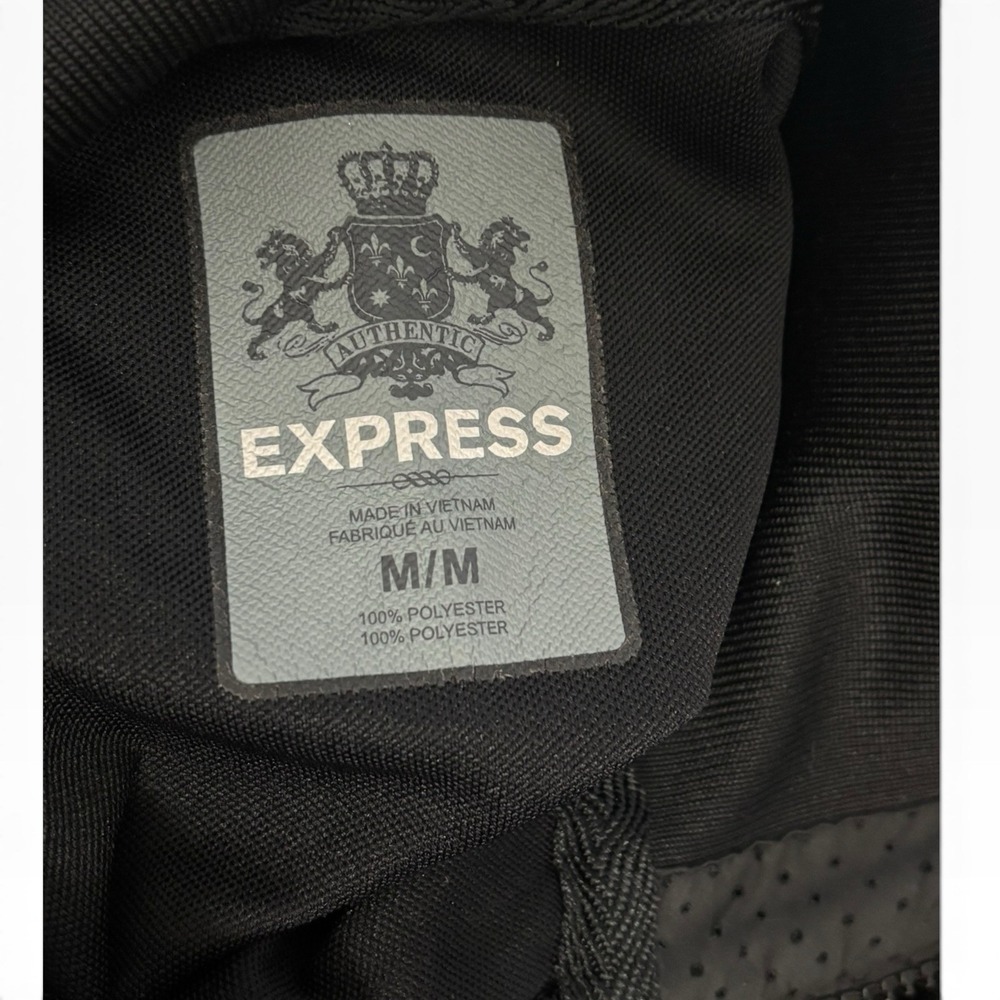 Rare EXPRESS EXP-111 Full Zip LS Jacket Black Adult M Polyester 2 Slash Pockets - Picture 2 of 7